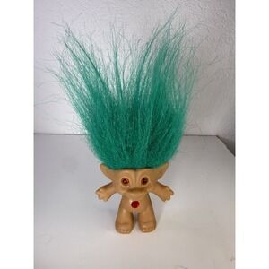 Ace Novelty 90s Treasure Troll 3" Doll. Green Hair.